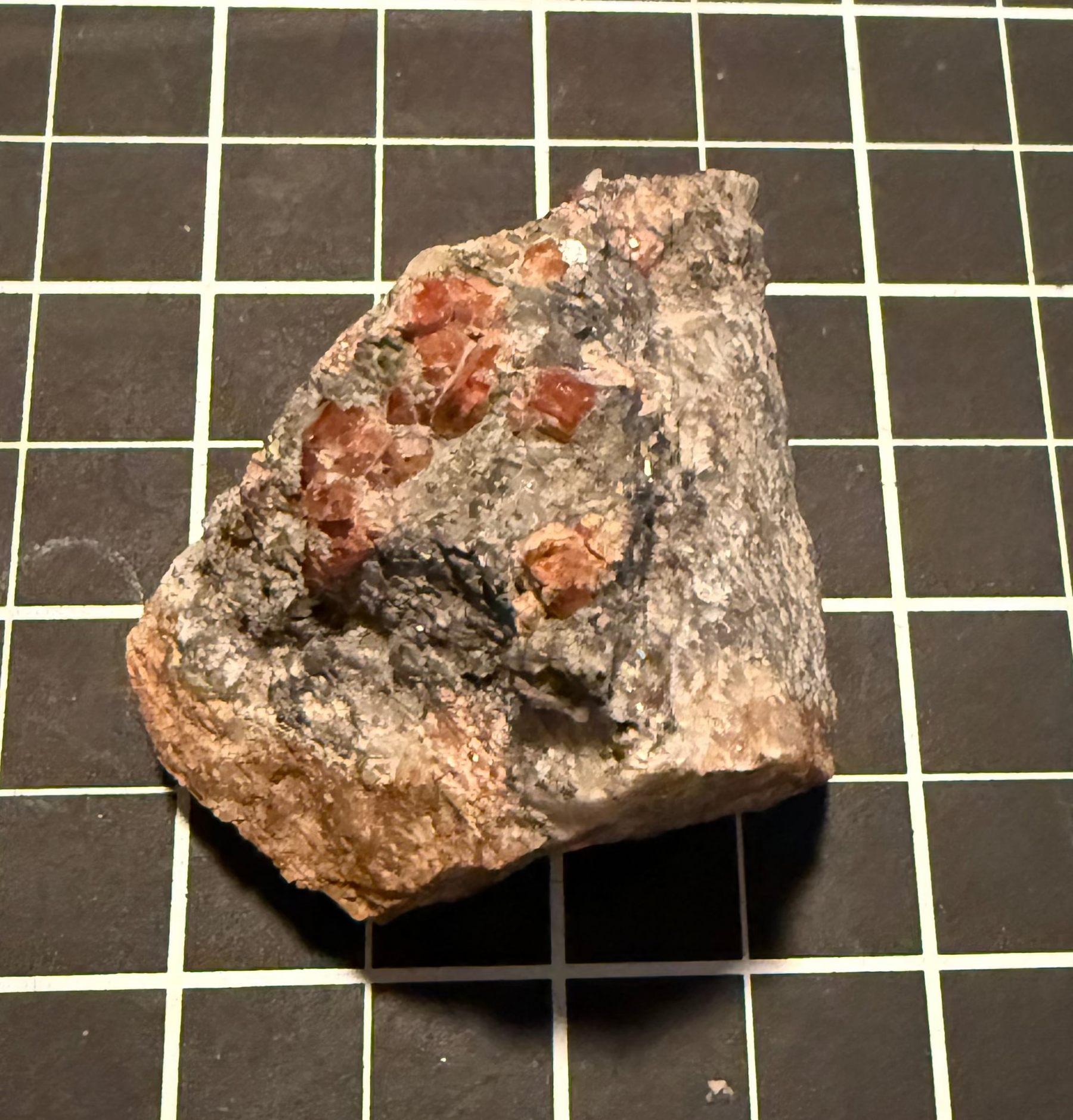 Spessartine garnet in galena from Broken Hill, NSW, view 2 of 3