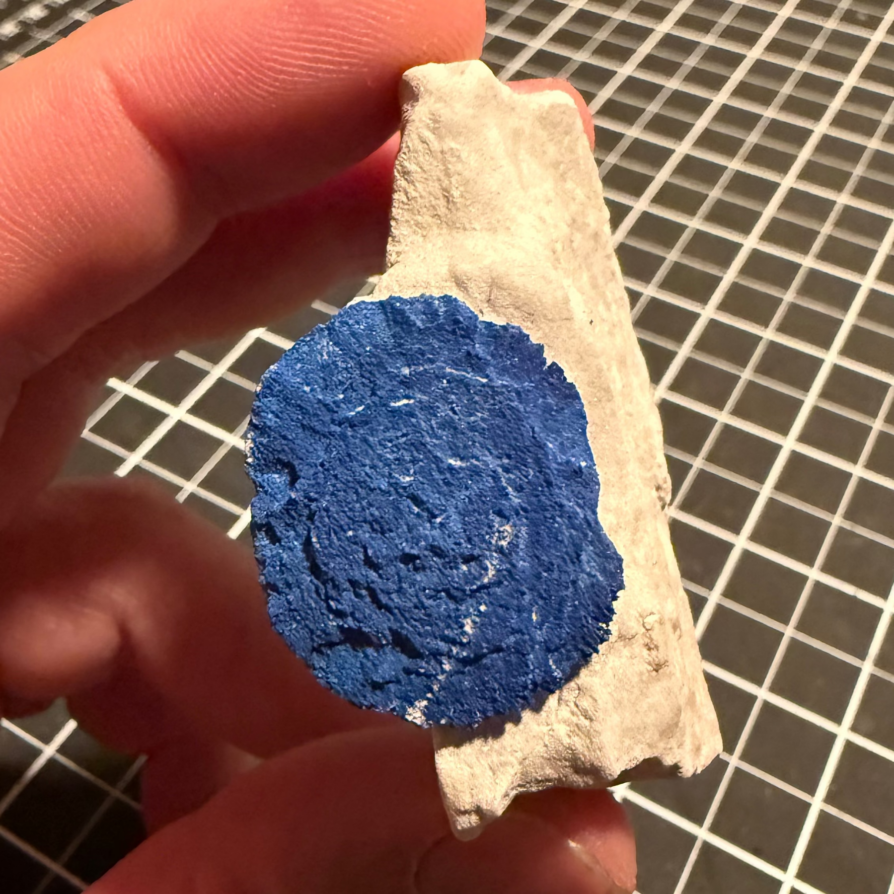 Azurite sun on kaolinite from Malbunka Mine, Northern Territory