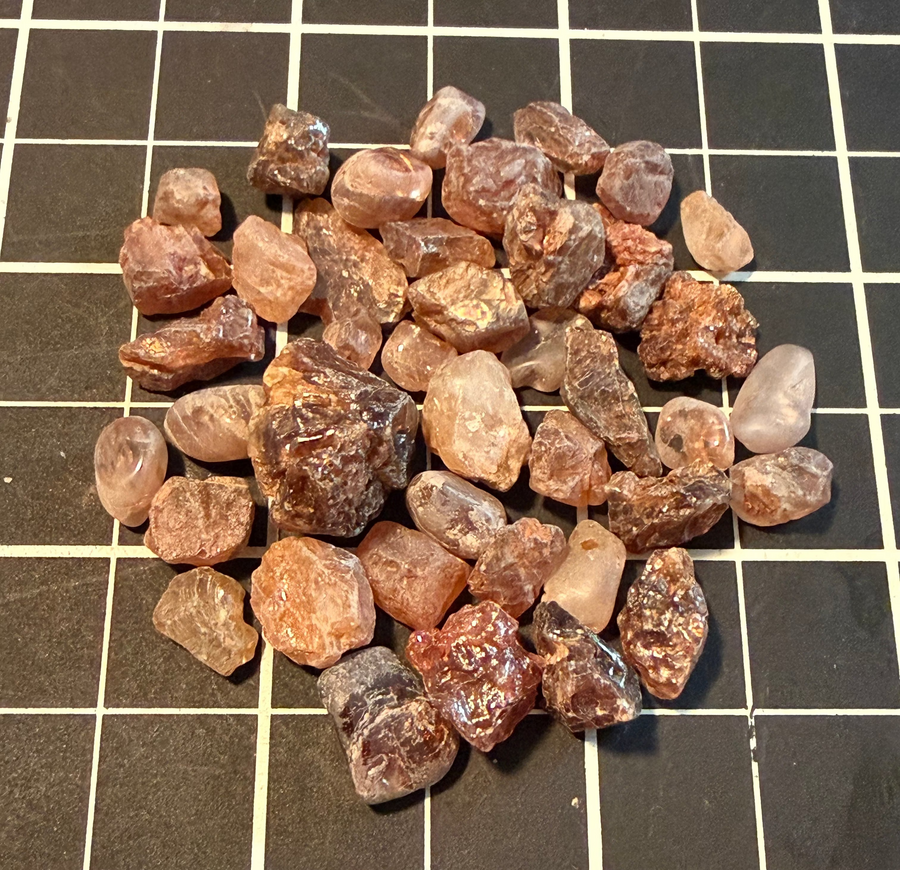 Zircon rough lot from Mud Tank, Northern Territory
