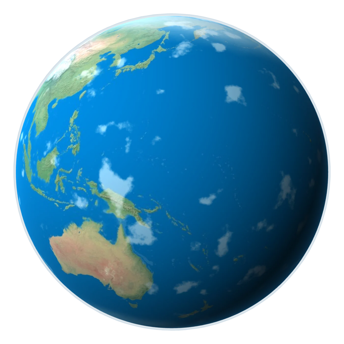 Earth from space, with Australia and the Pacific facing